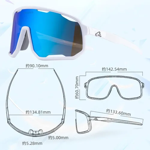 Miniatura 7 de ROCKBROS Polarized Sunglasses for Men Women UV400 Protection Cycling Running MTB Biking Baseball Softball Glasses 3 Lenses Azul profundo