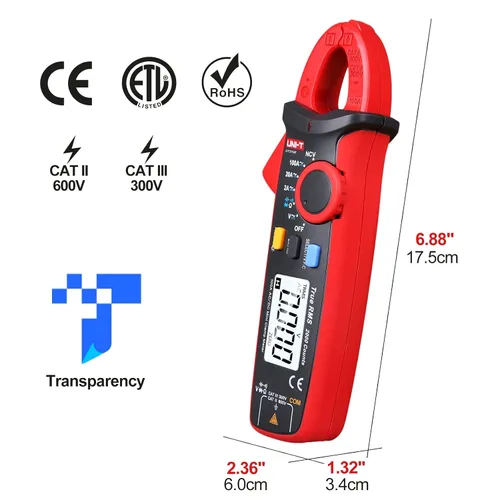 Miniatura 2 de UNI-T UT210e Medidor de Pinza Digital AC DC Amperímetro Multímetro de Pinza True RMS 2000 Cuentas Voltímetro Probador de Continuidad Capacitor