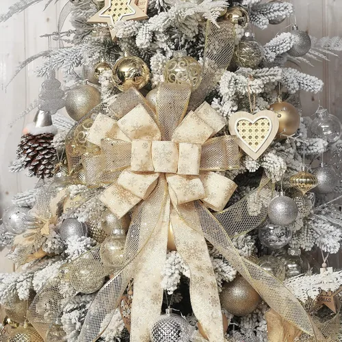 Miniatura 7 de RoseCraft Decoración para Árbol de Navidad, 44 x 12 Pulgadas, Adorno Artificial para Árbol de Navidad, para Familia, Boda, Fiesta de Cumpleaños
