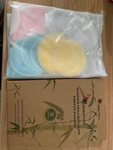 Miniatura 2 de Almohadillas desmaquillantes reutilizables (paquete de 16) con 2 bolsas para lavandería y almacenamiento, almohadillas de algodón reutilizables
