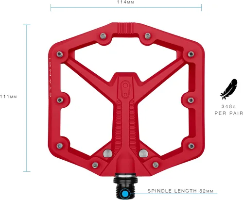 Miniatura 3 de Crankbrothers Stamp Pedales Planos MTB - Pedales de Bicicleta Ligeros, Versátiles y Duraderos de Tamaño Específico Rojo