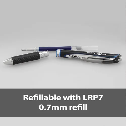 Miniatura 5 de Pentel EnerGel PRO - Bolígrafo de gel permanente, (0.028 in), línea media, tinta negra, caja de 12 bolígrafos (BLP77-A)