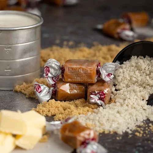 Miniatura 2 de Béquet Caramel - Caramelo gourmet de butterscotch salado - Caramelo envuelto individualmente - Caramelo gourmet de sal marina - Hecho en Montana