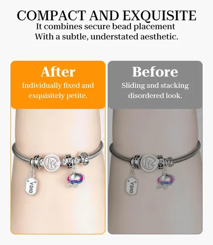 Miniatura 4 de GW Abalorios redondos de plata de ley 925 para pulseras de dijes para mujeres