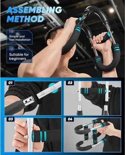 Miniatura 6 de Entrenador de Brazo Twister, Equipo de Entrenamiento de Pecho Ajustable de 40-100 lb, Entrenador de Brazo Power Twist, Fortalecedor de Antebrazo