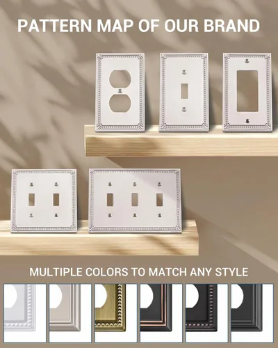 Miniatura 8 de DEWENWILS Sunken Pearls - Placa decorativa de pared para interruptor, cubierta para tomacorrientes, receptáculo de duplex simple