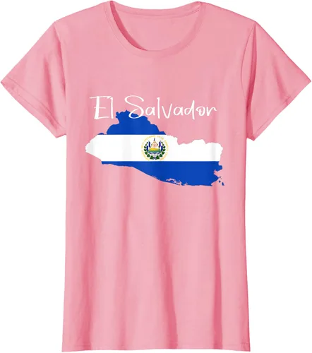 Miniatura 14 de Camiseta con la bandera de El Salvador, mapa de El Salvador, camiseta de Salvador para mujer