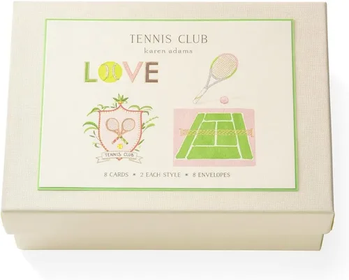 Karen Adams Caja de 8 tarjetas de notas surtidas con sobres a juego - Tenis
