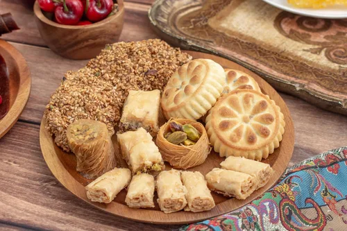 Miniatura 7 de Sadaf Fancy Baklava - Pastelería dulce de Baklava - Tasty Snack - Delicia del Medio Oriente - Caja de regalo de despensa - Kosher - 6 dulces
