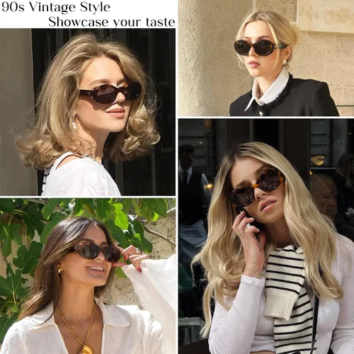 Miniatura 3 de mosanana Gafas de sol ovaladas retro de moda para mujer estilo de los años 90 MS52371