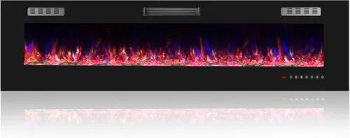 Miniatura 10 de Chimenea eléctrica de 36 pulgadas con cristal, inserto de chimeneas eléctricas, chimenea montada en la pared/empotrada con control remoto, llama