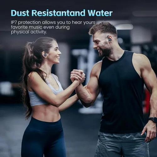 Miniatura 6 de Auriculares inalámbricos Bluetooth 5.3 con cancelación de ruido, auriculares estéreo con micrófono IPX7 resistentes al agua con gancho para teléfono