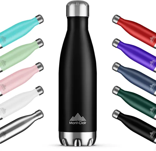 Miniatura 13 de Mont-Clair H2O - Botella de agua de acero inoxidable aislada al vacío, sin BPA, botella de bebidas frías 12 horas y calientes las 24 horas, metal