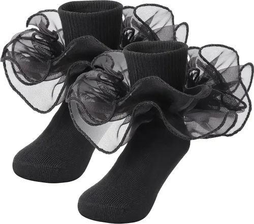 BQUBO - Calcetines de encaje con ojales y volantes, calcetines de encaje para recién nacidobebéniños pequeñosniños pequeños con volantes de verano
