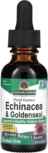 Nature's Answer Enchinacea y sello de oro | Apoya un sistema inmunológico saludable | Extracto puro súper concentrado | Sin alcohol, sin gluten,