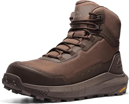 Miniatura 10 de NORTIV 8 Botas de punta compuesta para hombres ASTM F2413-24 Botas de trabajo de seguridad ligeras antifatiga antideslizantes con cremallera