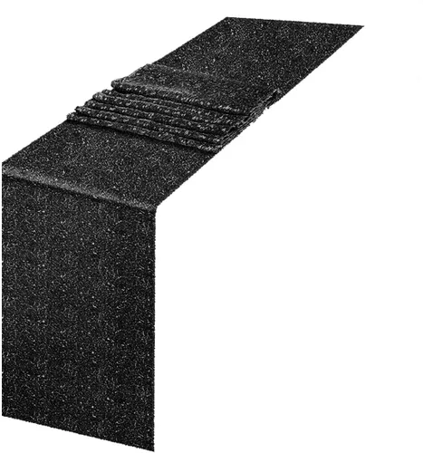 JYFLZQ Camino de mesa de lentejuelas negras de 12 x 72 pulgadas, manteles de mesa de tela con lentejuelas negras brillantes - Caminos brillantes