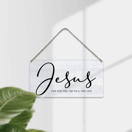Miniatura 4 de Versículo bíblico para decoración de pared para el hogar, letrero de madera rústico para colgar en la pared, letrero religioso cristiano de madera