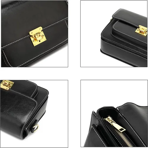 Miniatura 6 de LL LOPPOP Bolso cruzado pequeño con clase para mujer, bolso cruzado con asa superior, bolsos de cuero para mujer