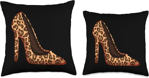 Miniatura 3 de Divertido leopardo estampado animal tacones altos regalo mujeres stiletto tiro almohada