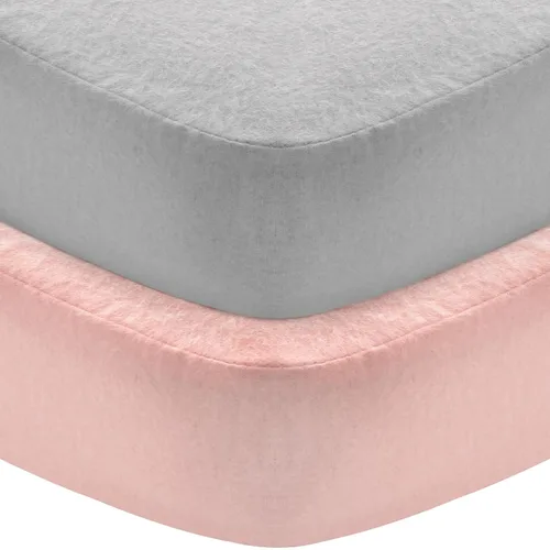 Miniatura 21 de Sábanas para Pack and Play para niña, paquete de 2 sábanas para mini cuna, sábana ajustada para corralito elástica, compatible con Graco Pack n