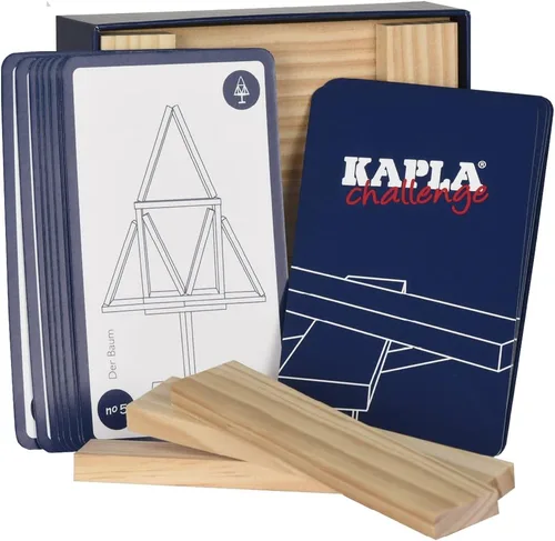 Miniatura 2 de KAPLA Challenge - Juego de construcción de madera, 16 tablones de construcción y 12 cartas de desafío
