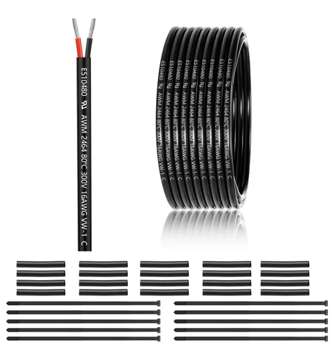 Miniatura 9 de Cable eléctrico de calibre 12 y 2 conductores de 25 pies, cable de 12 AWG UL 2464 de 2 hilos de cobre estañado trenzado en PVC de calibre 12/2