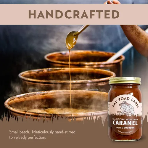 Miniatura 6 de Fat Toad Farm Salsa tradicional de caramelo de leche de cabra/cajeta, bourbon salado, sin gluten, 8 onzas líquidas
