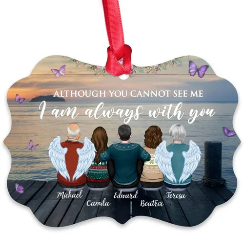 Miniatura 19 de Gossby Adorno conmemorativo de Navidad personalizado – Pérdida de padre estoy siempre contigo (padre, hija) personalizado para decoración de árbol