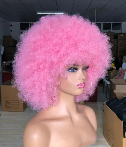 Miniatura 2 de ANNISOUL Pelucas afro para mujeres negras, peluca corta y rizada afro de los años 70, pelucas voluminosas enormes esponjosas, sintéticas de primera