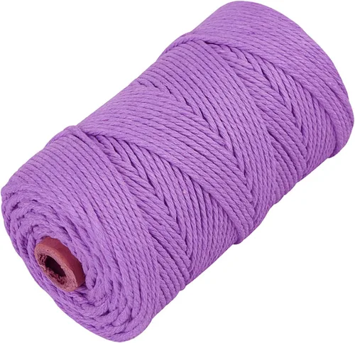 Miniatura 21 de Cordón de algodón para macramé, hilo torcido de 4 capas, cuerda de algodón natural, suministros perfectos de macramé, para hacer soportes colgantes