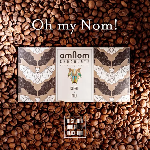 Miniatura 4 de OmNom Café + Leche Chocolate islandés de grano a barra de OMNOM CHOCOLATE REYKJAVIK Paquete de caja Barra de 10 x 2.12 oz