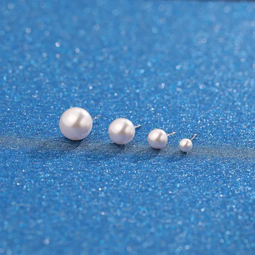 Miniatura 6 de Aretes de plata de ley chapados en oro blanco de 18 quilates con perlas de imitación para mujer, aretes de boda de perlas blancas, joyería