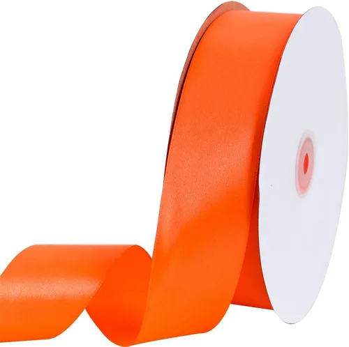 TONIFUL 1-1/2 Pulgadas (40mm) x 100 Yardas de Cinta de Satén Ancha Naranja de Tela Sólida para Envolver Regalos, Cinta para Silla, Día de San