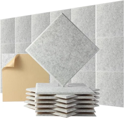 Miniatura 11 de Paneles acústicos de pared, azulejos con cancelación de ruido para estudio en casa y oficina, a prueba de sonido de calidad, paneles de espuma a