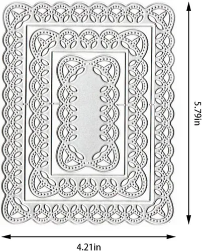 Miniatura 2 de Troqueles de corte de marco rectangular anidado para hacer tarjetas y decoraciones de álbumes de fotos, troqueles de encaje floral hueco, plantillas