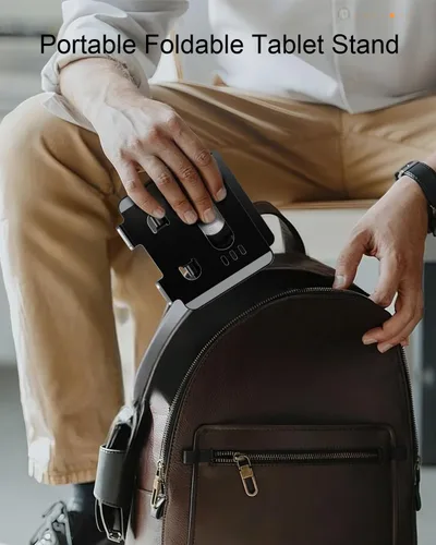 Miniatura 8 de Soporte para Tablet con Base Giratoria de 360° de Aluminio Ajustable de Doble Varilla para Todos los iPad de 5.8-12.9”, Samsung, Teléfono Tablet