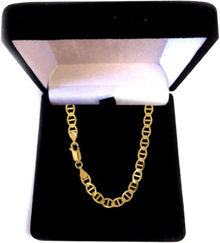 Miniatura 6 de Pulsera de cadena Mariner de oro amarillo macizo de 14 k de 0.126 in, garra de langosta - 7 pulgadas, 0.07 oz., Oro, Sin gemas.