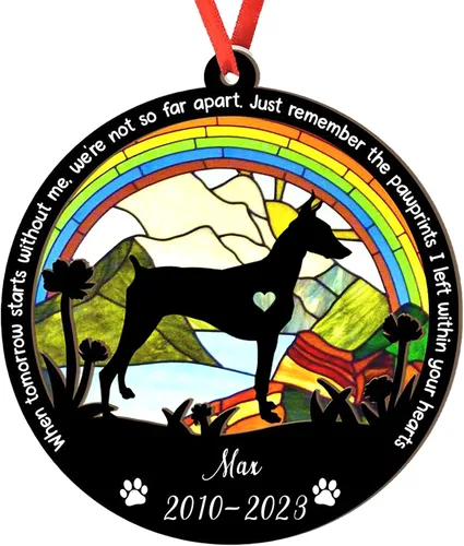 Miniatura 105 de Adorno personalizado para atrapasoles de sabueso afgano, adorno de Navidad de sabueso afgano, regalo para perro amante, sabueso afgano conmemorativo