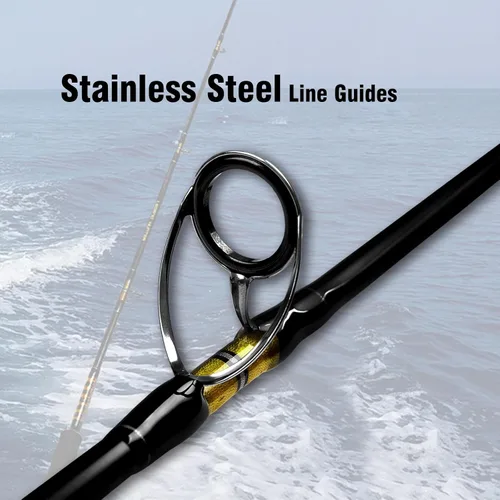 Miniatura 4 de Fiblink Caña de pescar pesada Jigging de agua salada de 1 pieza (30-50 lb/50-80 lb/80-120 lb, 5 pies 6 pulgadas)