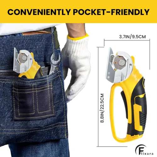 Miniatura 7 de Tijeras Eléctricas Inalámbricas 3.6 V – Cortador de Cartón con Cuchilla Rotatoria Recargable con Seguro de Seguridad, Agarre Ergonómico y Carga USB