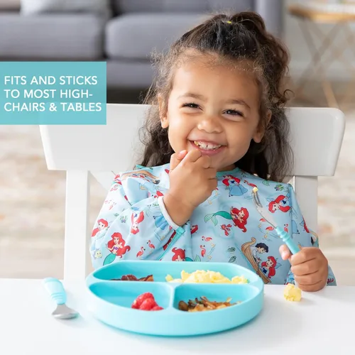 Miniatura 3 de Bumkins Plato de silicona con agarre, plato de succión dividido, plato para bebé o niño pequeño, sin BPA, apto para microondas y lavavajillas