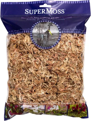 SuperMoss (22306) Musgo Sphagnum, fibra de larga duración superior retención de agua para orquídeas y plantas de vivero, 4 onzas de color blanco