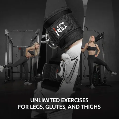 Miniatura 7 de AmStaff Fitness Correas de tobillo para máquinas de cable – Puños acolchados de gimnasio para entrenamientos de glúteos, piernas y glúteos