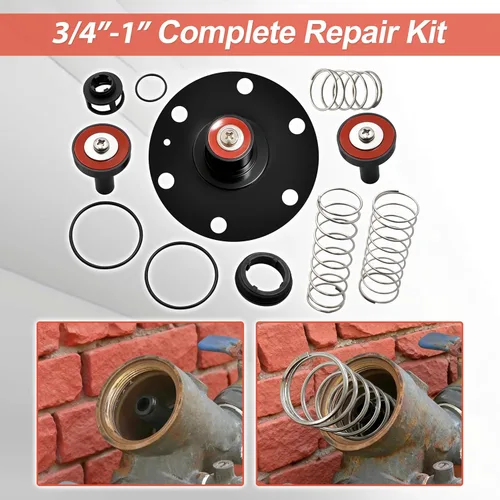 Miniatura 2 de Kit completo de reparación de reflujo de 3/4"-1" compatible con Wilkins 975XL 975XL2 Kit de reparación de goma