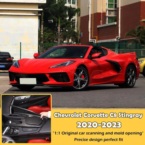 Miniatura 6 de CHEAYAR Cubierta de panel de palanca de cambios compatible con Chevrolet Corvette C8 2020-2023, panel de engranajes de control central, cubierta
