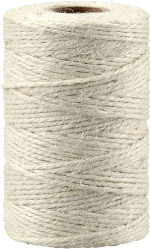 Miniatura 11 de JijAcraft Cuerda de yute de 328 pies, cuerda de cáñamo natural de 0.079 pulgadas de color para envolver regalos, 3 capas marrón para plantas Marrón