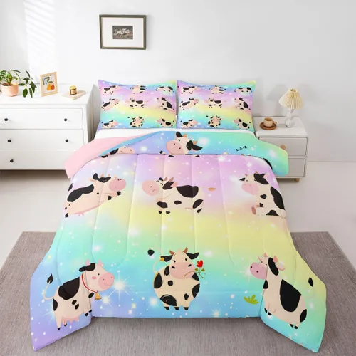 Miniatura 27 de Erosebridal Juego de ropa de cama de oso polar, tamaño individual, juego de edredón de oso blanco con patrón de animales, edredón de microfibra Oso