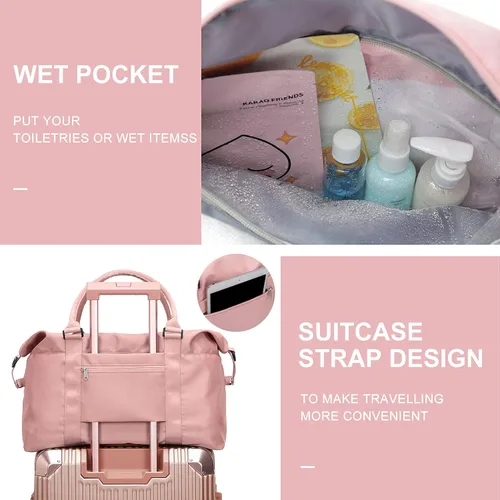 Miniatura 4 de Bolsos de viaje para mujer, para llevar en el fin de semana, bolsa de gimnasio deportiva, bolsa de entrenamiento, para pasar la noche y colgar al