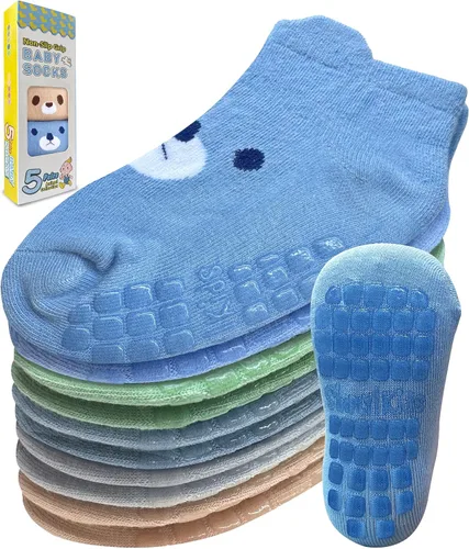 Miniatura 11 de Simply Kids Calcetines tobilleros antideslizantes para bebé, agarre superior, algodón suave, para niñas y niños activos (de 0 a 7 años)